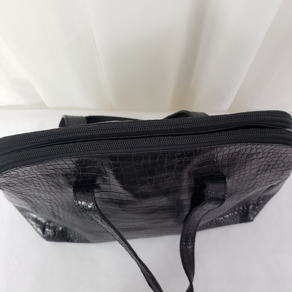 Furla black leather reptile alligator texture purse - Picture 6 of 11